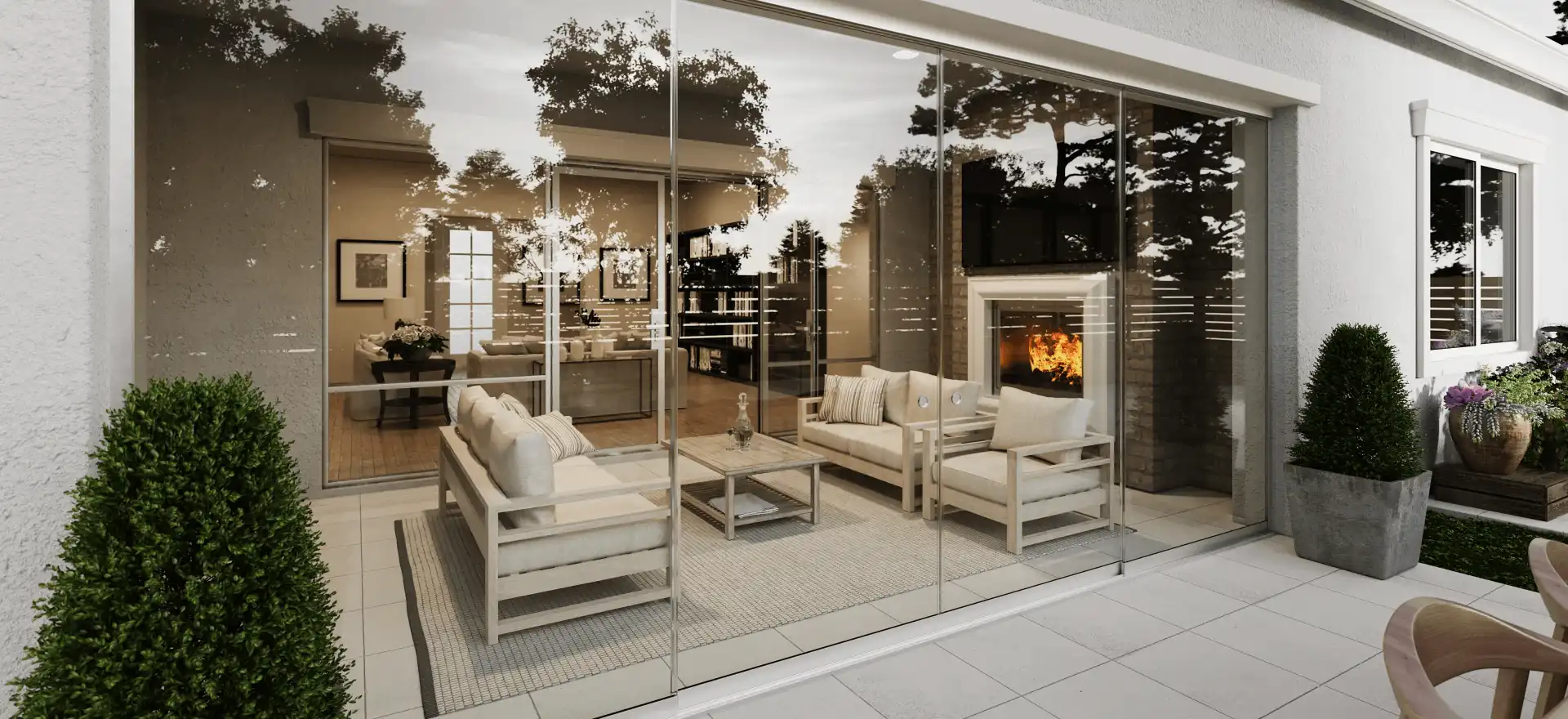 Frameless Sliding Glass  Wall 